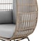 Manhattan Comfort Spezia Freestanding Steel and Rattan Outdoor Egg Chair with Cushions in Grey OD-HC002-GY - alternate 8
